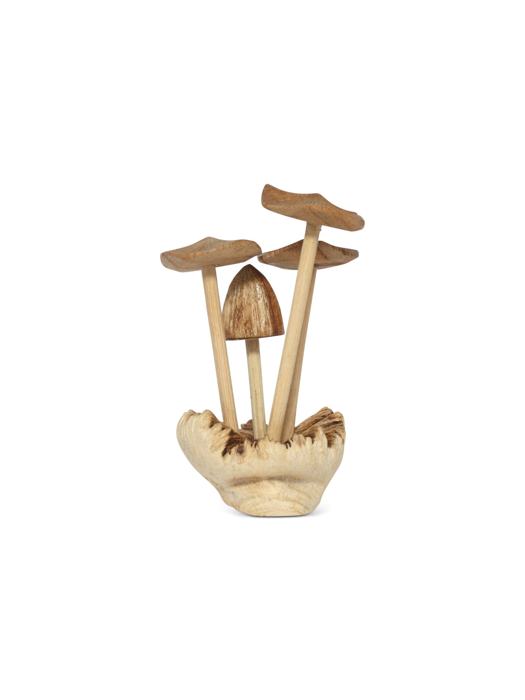Mini hand-carved wooden mushroom figurine – image 2