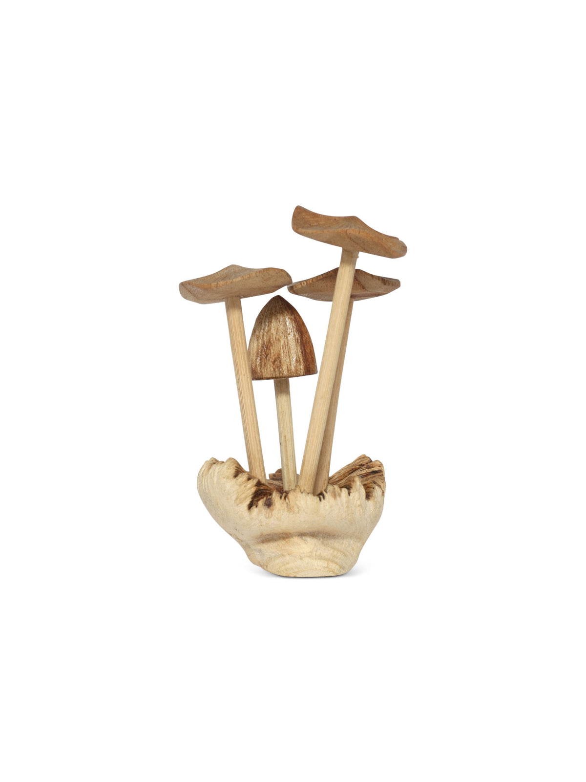 Mini hand-carved wooden mushroom figurine – image 2