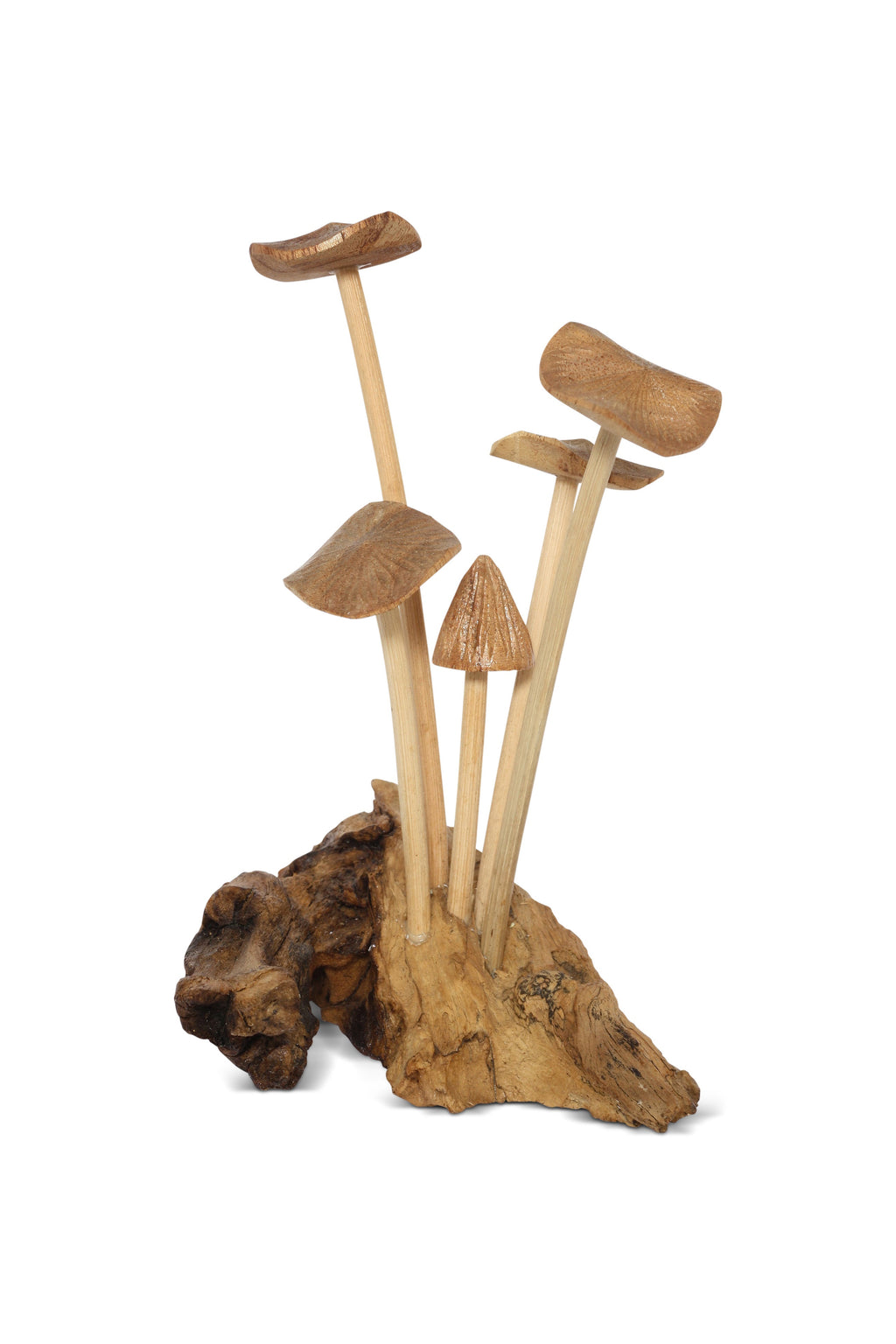 Large hand-carved wooden mushroom figurine – image 4