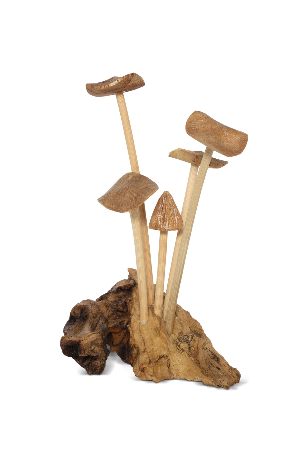Large hand-carved wooden mushroom figurine – image 4