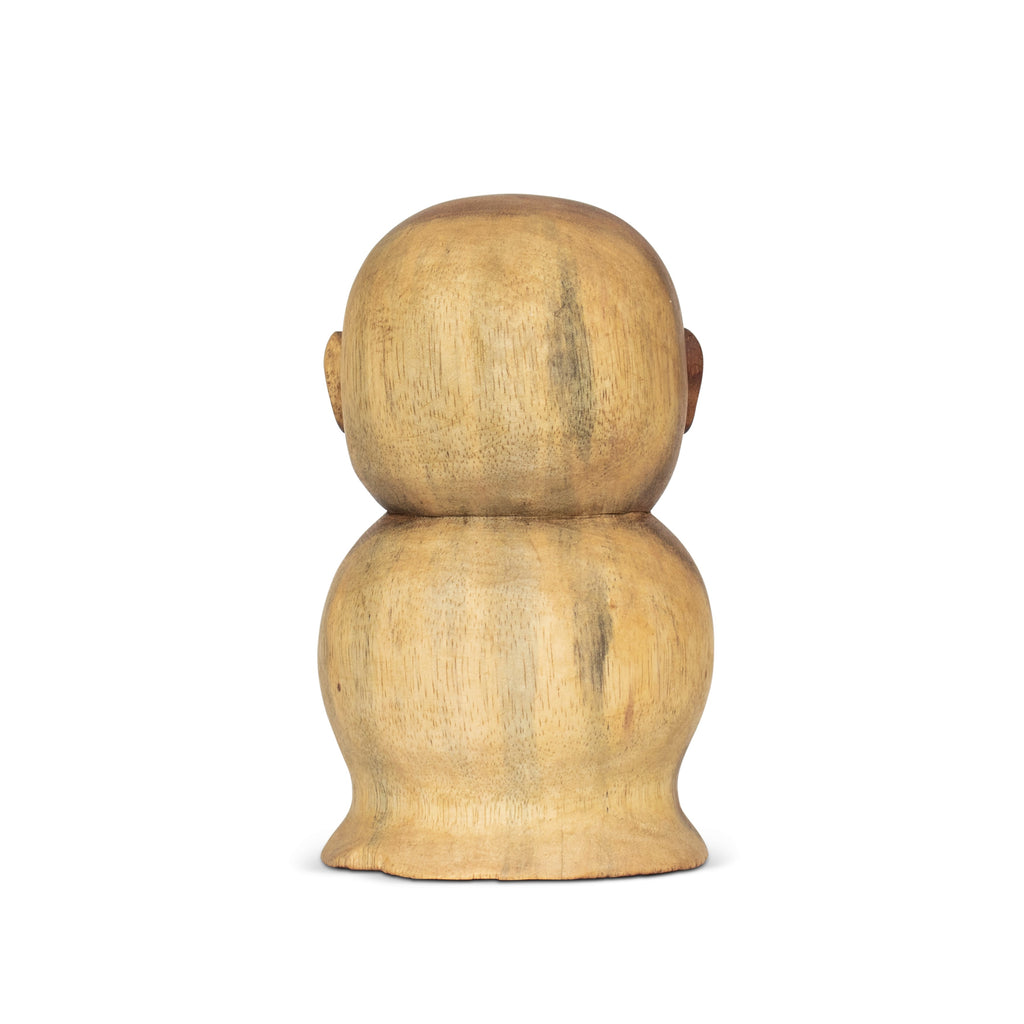 Hand-carved rain tree wood Buddha monk figurine – image 6